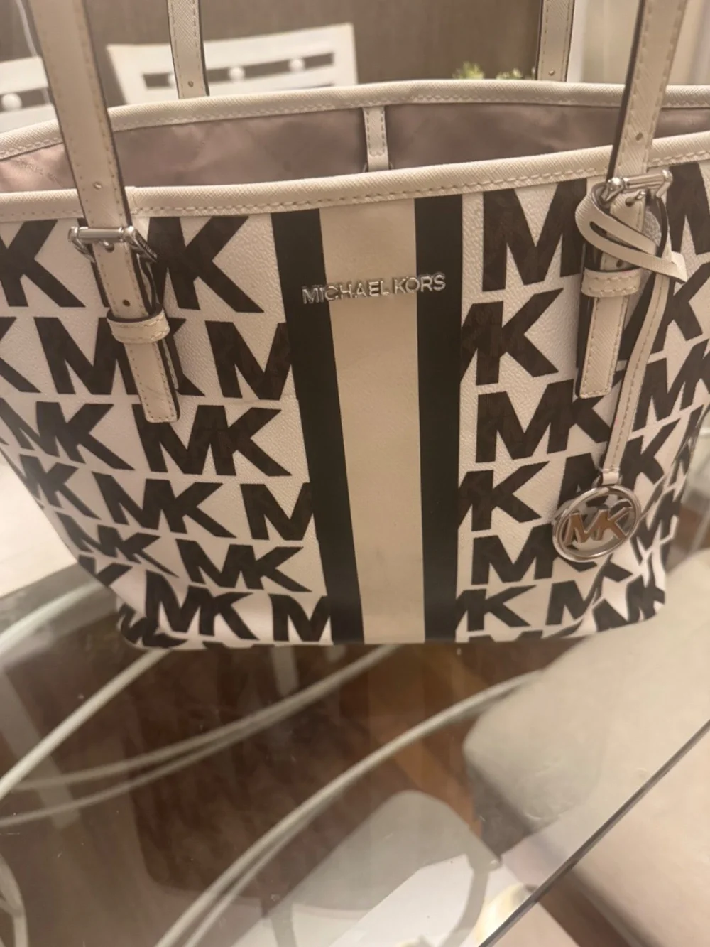 Michael Kors black and white bag